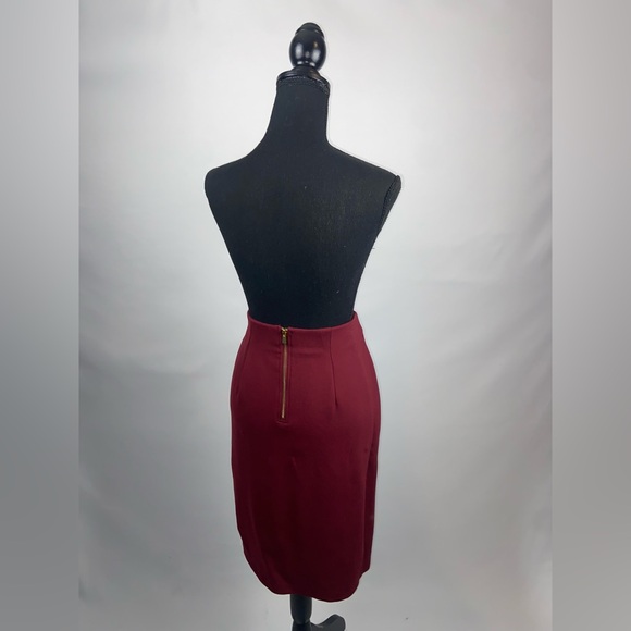 Pencil Skirt Philosophy Size 6 Burgundy Gold Zipper - Picture 6 of 11